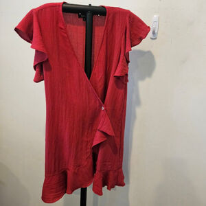 Women's Lulus Sunny Days Ahead Magenta Wrap Dress Size M